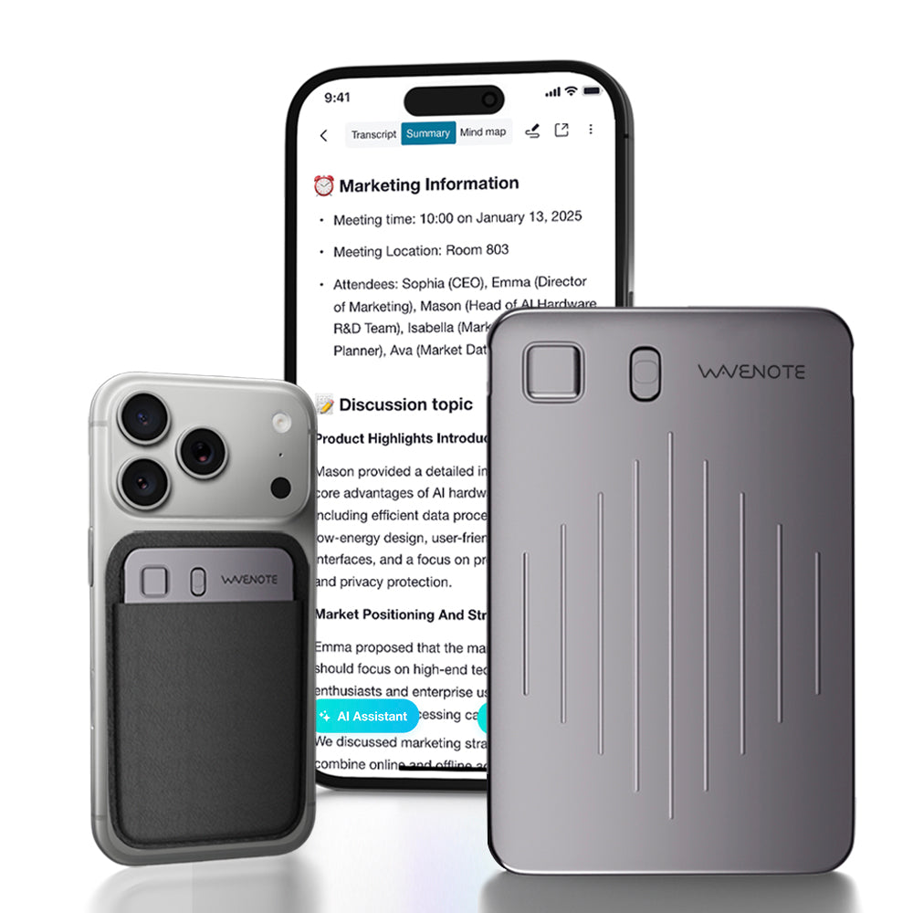 WaveNote AI Recorder: AI Transcribe & Summarize, Multi-Speaker Voice Recognition，Support 112 Languages
